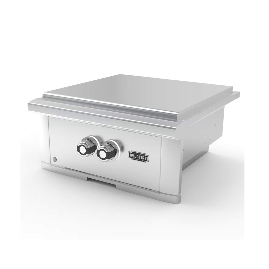 Wildfire Outdoor Living Ranch Pro Stainless Steel Power Burner (SAK71537) - Saksby Wholesale - Front Left View Silver On White Background