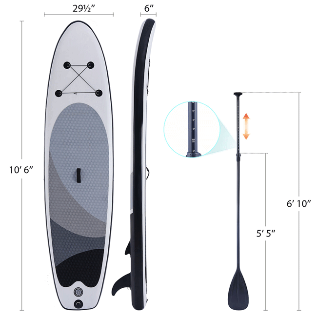 10' Inflatable Blow Up SUP Paddle Board W/ Carrying Bag & Pump - SAKSBY.com - Stand Up Paddle Boards - SAKSBY.com