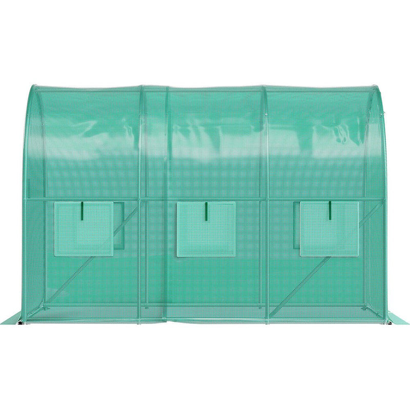 10FT Large Walk-In Outdoor Portable Plastic Greenhouse W/ Windows, (10 x 7 x 7)' (91032130) - SAKSBY.com -Side View