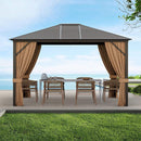 [10x12FT] Premium Outdoor Hardtop Patio Gazebo W/ Galvanized Steel Top & Aluminum Frame (SAK74065) - Saksby Wholesale - Lifestyle
