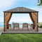 [10x12FT] Premium Outdoor Hardtop Patio Gazebo W/ Galvanized Steel Top & Aluminum Frame (SAK74065) - Saksby Wholesale - Lifestyle