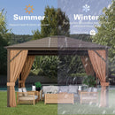 [10x12FT] Premium Outdoor Hardtop Patio Gazebo W/ Galvanized Steel Top & Aluminum Frame (SAK74065) - Saksby Wholesale - Weather Resistant