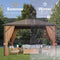 [10x12FT] Premium Outdoor Hardtop Patio Gazebo W/ Galvanized Steel Top & Aluminum Frame (SAK74065) - Saksby Wholesale - Weather Resistant