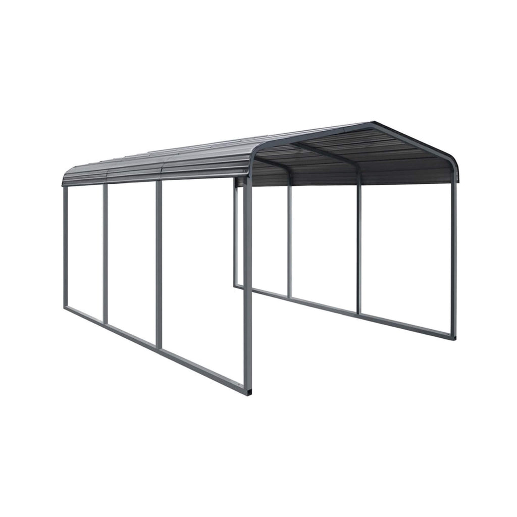 [10X15FT] Large Heavy-Duty Outdoor Metal Carport For Cars, Trucks And Boats (SAK95738) - Saksby Wholesale - Front Right View