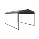 [10X15FT] Large Heavy-Duty Outdoor Metal Carport For Cars, Trucks And Boats (SAK95738) - Saksby Wholesale - Front Right View