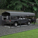 [10X15FT] Large Heavy-Duty Outdoor Metal Carport For Cars, Trucks And Boats (SAK95738) - Saksby Wholesale - Outdoor View