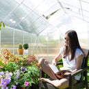 [10x16FT] Extra Large Heavy Duty Backyard Polycarbonate Aluminum Greenhouse With Sliding Doors And Vents (SAK97526) - Saksby Wholesale - Inside Details
