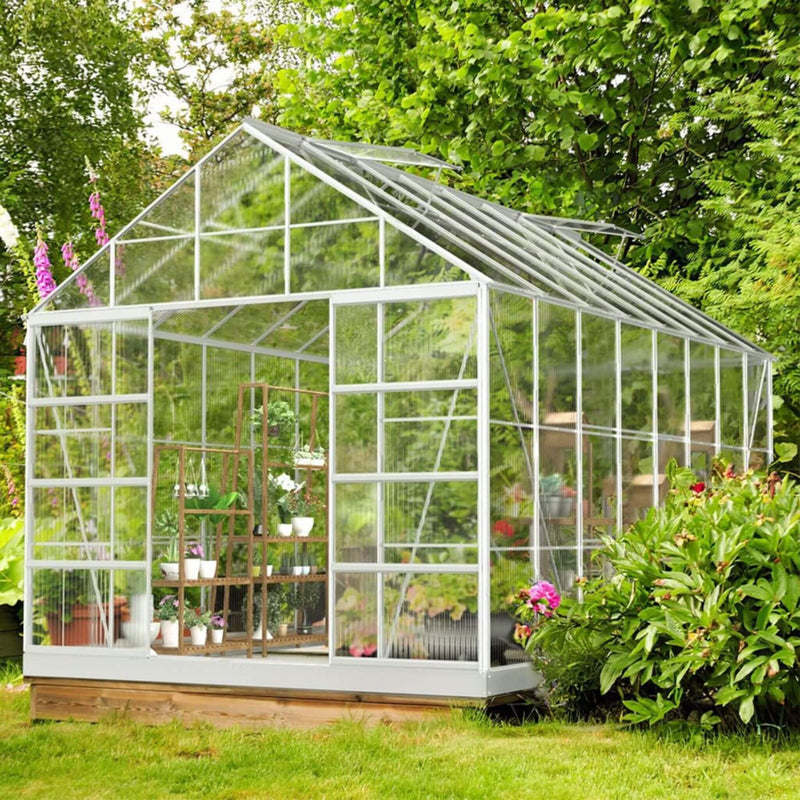 [10x16FT] Extra Large Heavy Duty Backyard Polycarbonate Aluminum Greenhouse With Sliding Doors And Vents (SAK97526) - Saksby Wholesale - Lifestyle