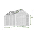 [10x16FT] Extra Large Heavy Duty Backyard Polycarbonate Aluminum Greenhouse With Sliding Doors And Vents (SAK97526) - Saksby Wholesale - Product Dimensions