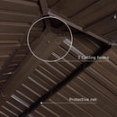 [12X20FT] Heavy-Duty Outdoor Backyard Hardtop Gazebo With Netting And Curtains (SAK18352) - Saksby Wholesale - Ceiling Hooks
