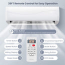 12000 BTU Mini Split Wall Mounted Air Conditioner & Ductless Heater W/ 5 Operation Modes (SAK53842) - Saksby Wholesale - Remote View