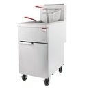 120K BTU Commercial Stainless Steel Gas Powered Floor Deep Fryer With Baskets, 50-55 LBSSide View