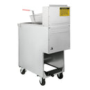 120K BTU Commercial Stainless Steel Gas Powered Floor Deep Fryer With Baskets, 50-55 LBS Side View