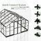 [12x13.5FT] Premium Extra Large Outdoor Aluminum Poylcarbonate Greenhouse With Quick Connect Fitting Sak63725 Saksby -
Connect System