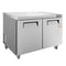 12.9 Cu.Ft 2 Door Commercial Stainless Steel Worktop Undercounter Refrigerator, 48" (SAK13725) - Saksby Wholesale - Front Right View