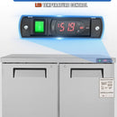 12.9 Cu.Ft 2 Door Commercial Stainless Steel Worktop Undercounter Refrigerator, 48" (SAK13725) - Saksby Wholesale - Temperature Control View