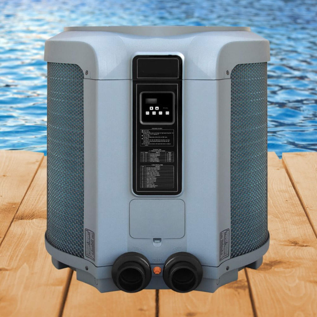 137K BTU Premium Above Ground Swimming Pool Heater Pump (SAK95746) - Saksby Wholesale - Pool View