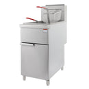 150K BTU Commercial Stainless Steel Gas Powered Floor Deep Fryer With Baskets, 90-95 LBS (95364271) - SAKSBY.com - Side View