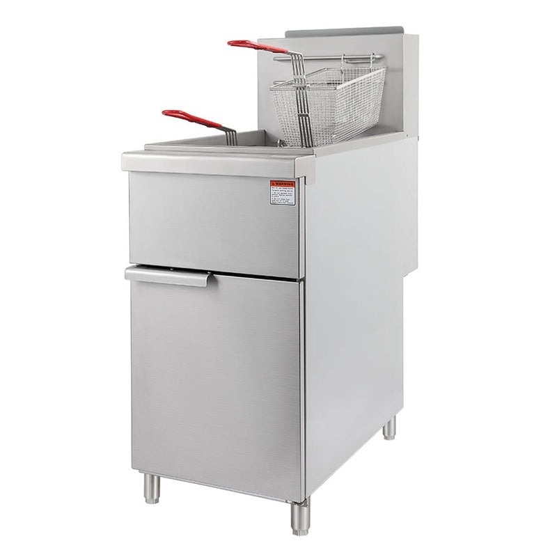 150K BTU Commercial Stainless Steel Gas Powered Floor Deep Fryer With Baskets, 90-95 LBS (95364271) - SAKSBY.com - Deep Fryers - SAKSBY.com