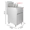 150K BTU Commercial Stainless Steel Gas Powered Floor Deep Fryer With Baskets, 90-95 LBS (95364271) -Measurement View