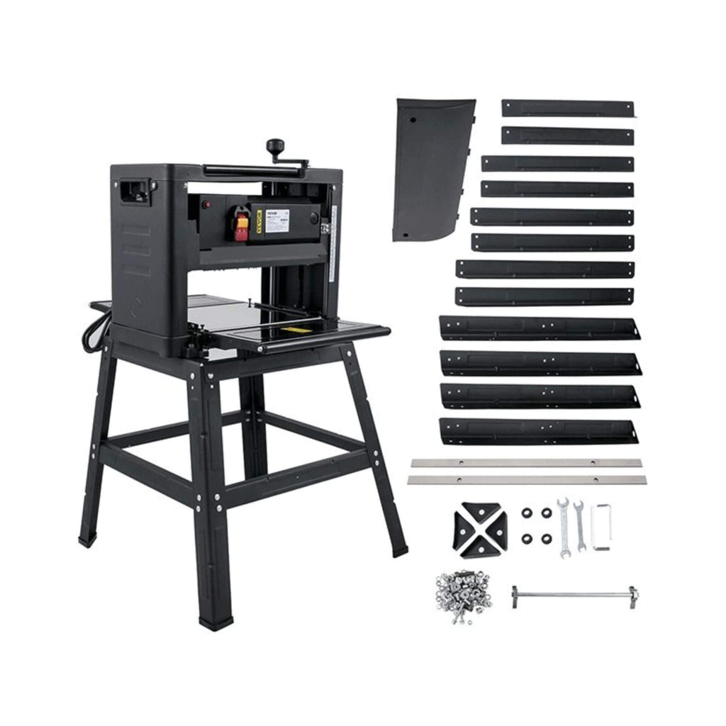 15AMP Heavy Duty Electric Thickness Planer Benchtop W/ Stand, 13" (SAK22701) - Saksby Wholesale - Complete Materials