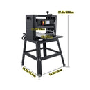 15AMP Heavy Duty Electric Thickness Planer Benchtop W/ Stand, 13" (SAK22701) - Saksby Wholesale - Dimensions