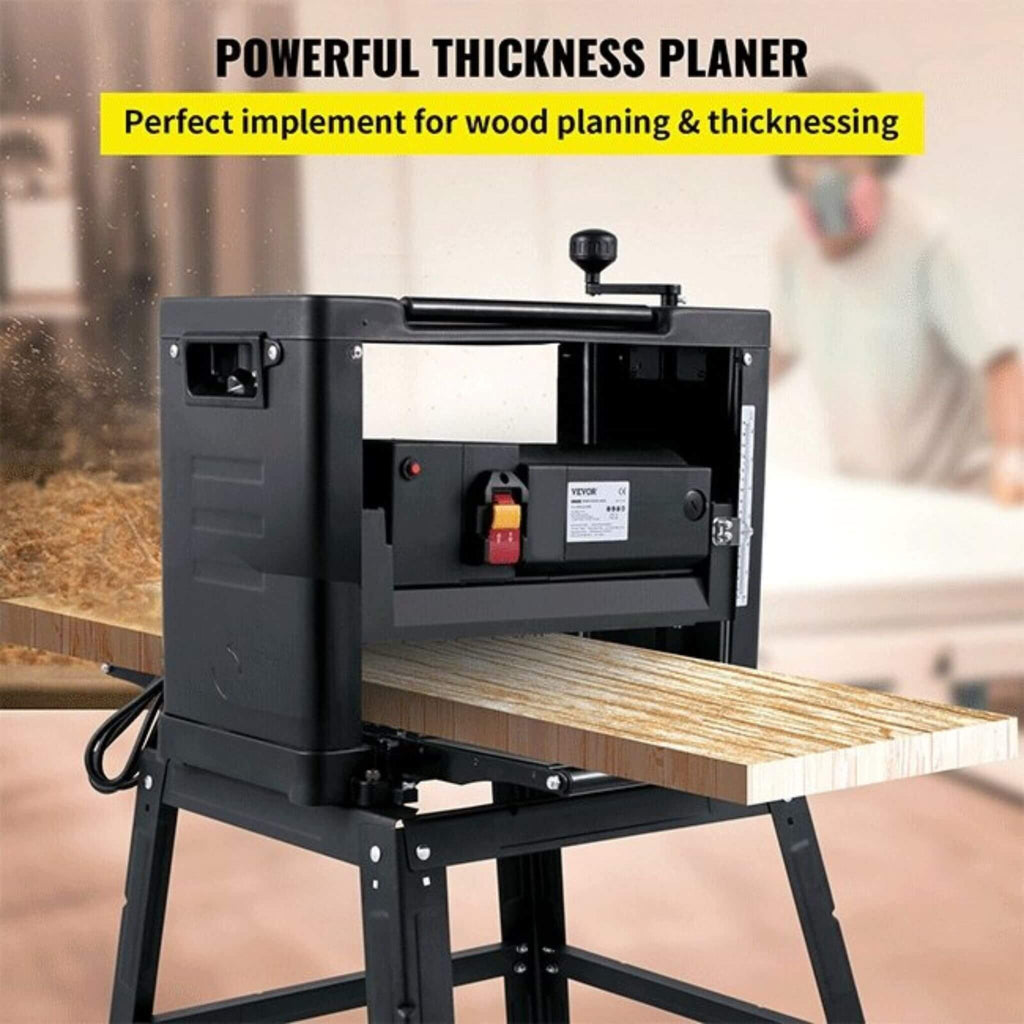 15AMP Heavy Duty Electric Thickness Planer Benchtop W/ Stand, 13" (SAK22701) - Saksby Wholesale - Product Demonstration