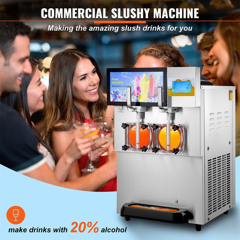 16L Commercial Double Frozen Margarita Ice Slushie Drink Maker Machine, 1155W (95281306) - Demonstration View