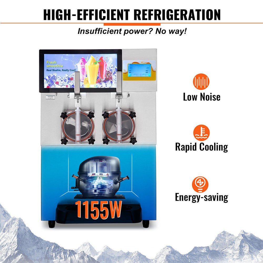 16L Commercial Double Frozen Margarita Ice Slushie Drink Maker Machine, 1155WDetail View