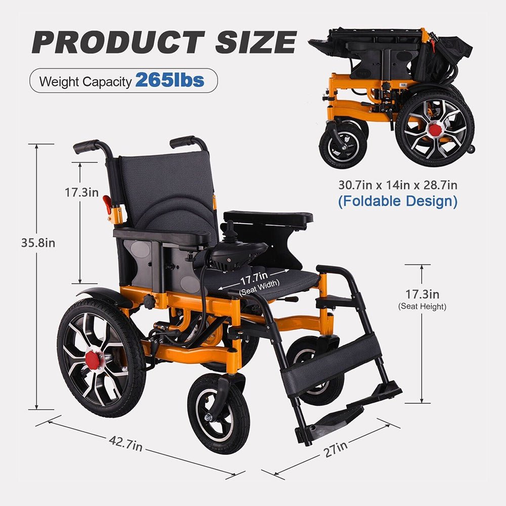 18" Heavy Duty 500W Electric Mobility Power Wheelchair, 265 LBS (98471625) - SAKSBY.com - Power Sweepers - SAKSBY.com