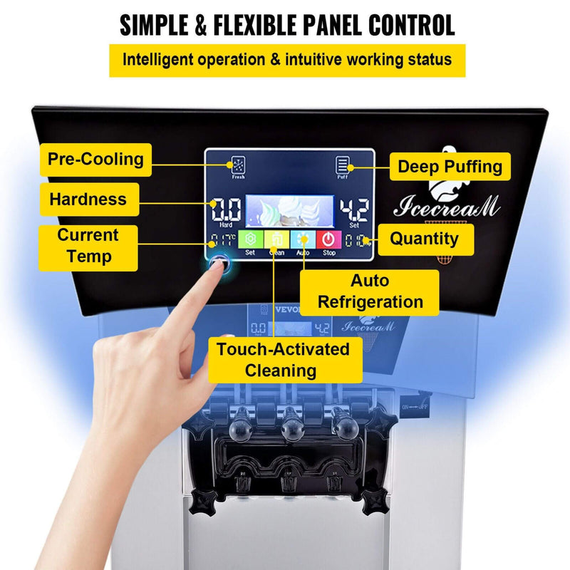 20-30L/H 2450W Commercial Soft Serve Ice Cream Machine Maker (SAK17494)- Saksby Wholesale - Control Panel Details