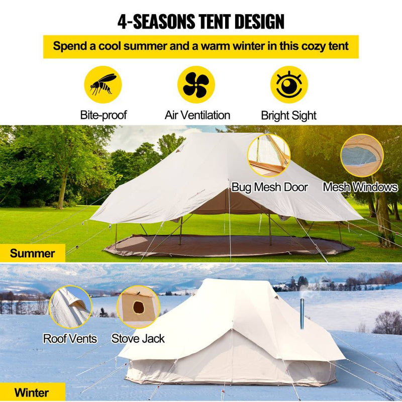 20FT Large Luxury Glamping Yurt Teepee Canvas Camping Tent (98537612) - SAKSBY.com - Yurt Tent - SAKSBY.com