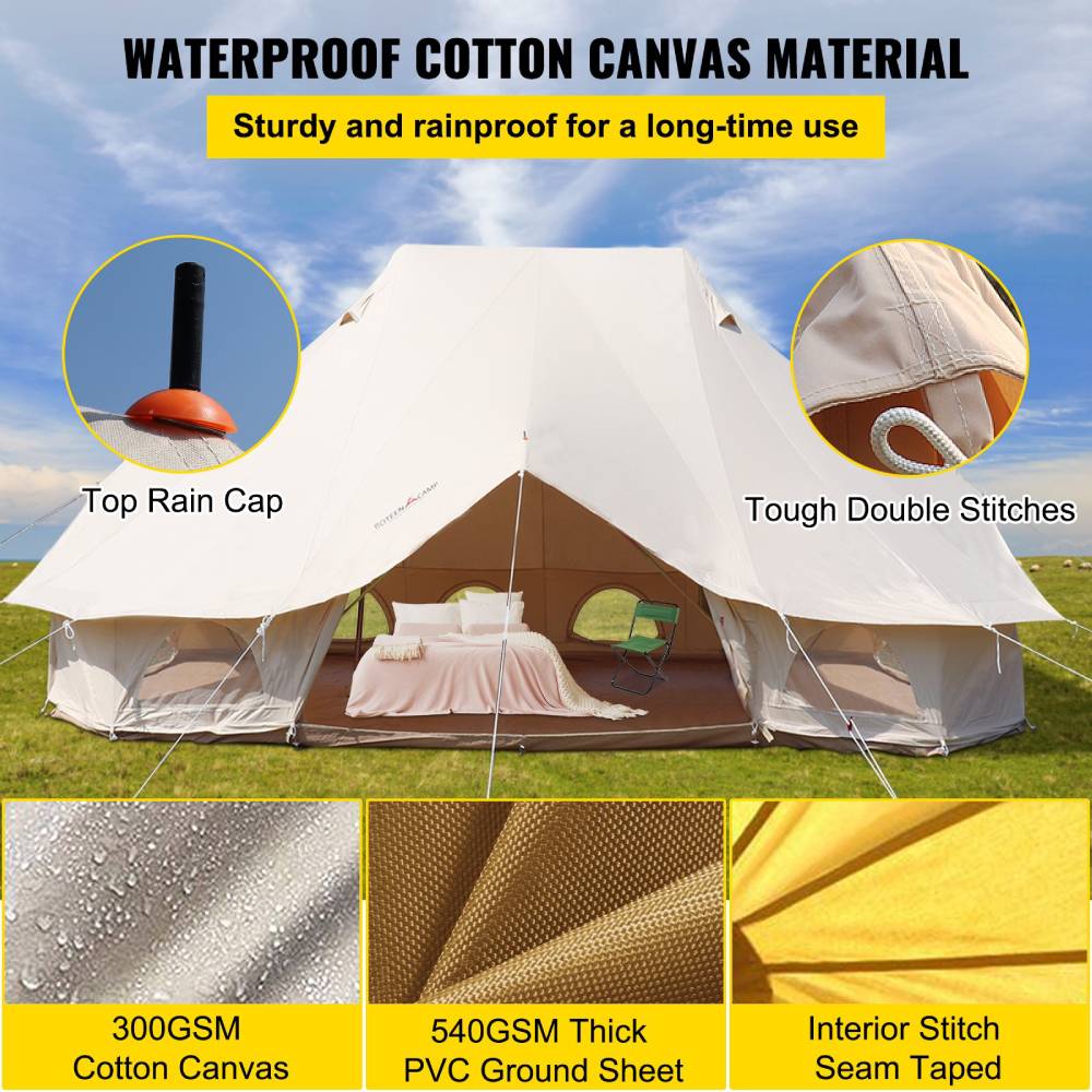 20FT Large Luxury Glamping Yurt Teepee Canvas Camping Tent (98537612) - SAKSBY.com - Yurt Tent - SAKSBY.com