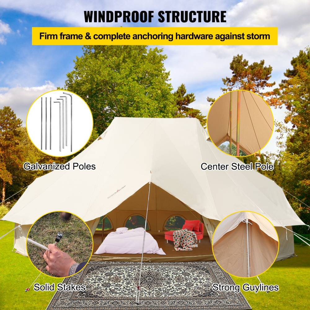 20FT Large Luxury Glamping Yurt Teepee Canvas Camping Tent (98537612) - SAKSBY.com - Yurt Tent - SAKSBY.com