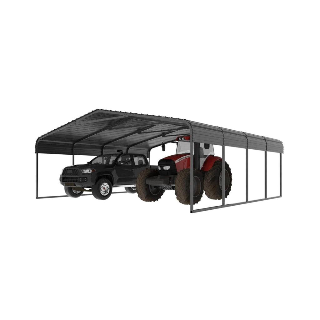 [20X20FT] Alora Extra Large Premium Heavy-Duty Outdoor Metal Carport Shelter (SAK97425) - Saksby Wholesale - Left View