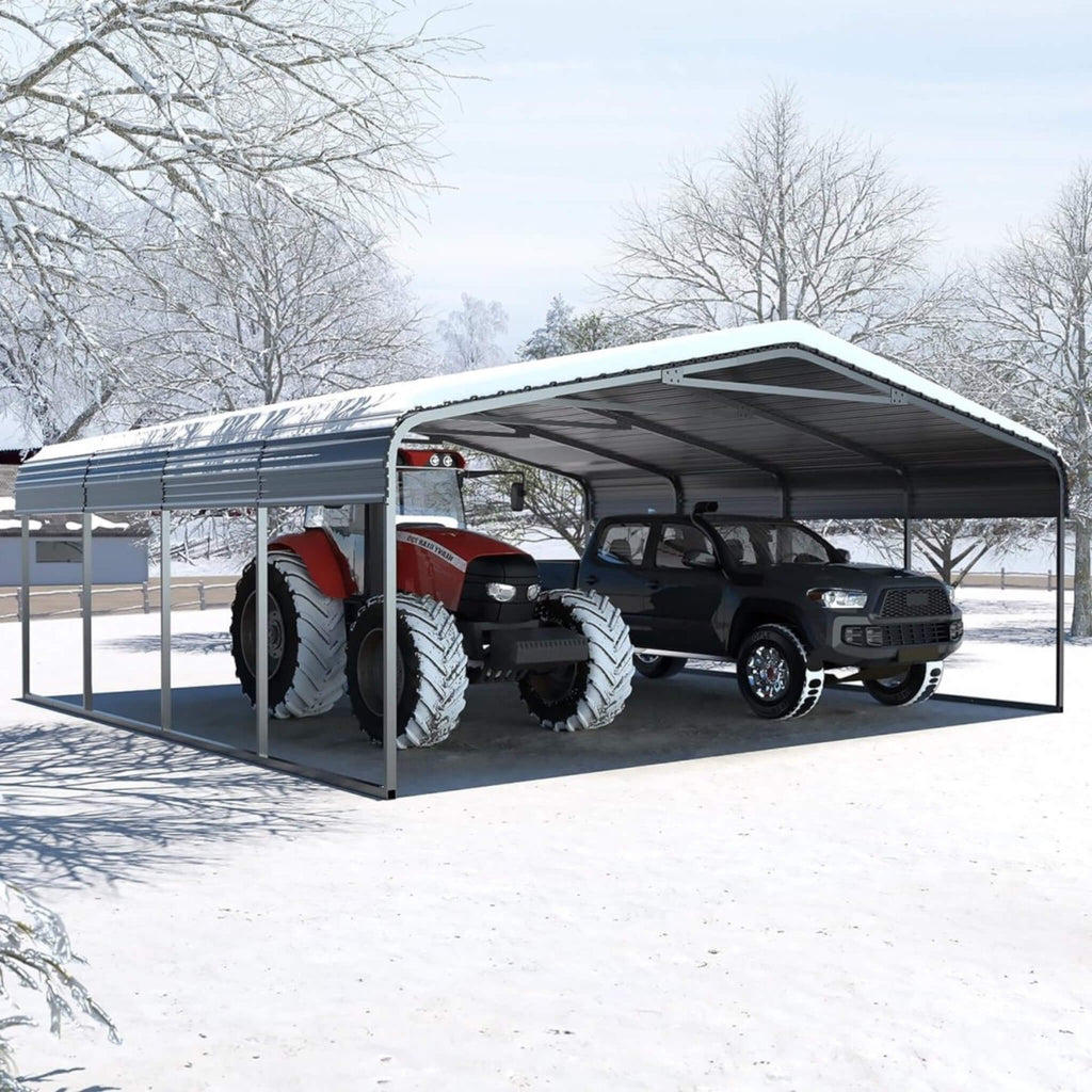 [20X20FT] Alora Extra Large Premium Heavy-Duty Outdoor Metal Carport Shelter (SAK97425) - Saksby Wholesale - Right View
