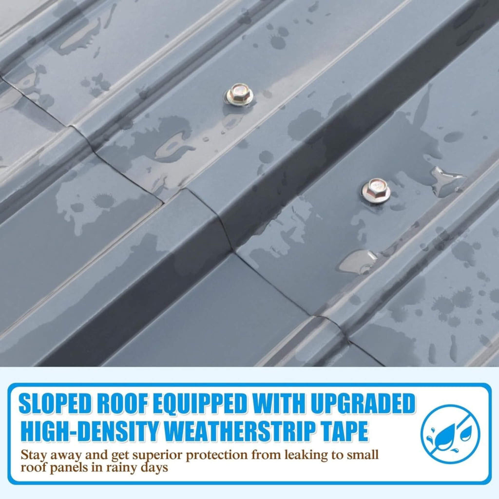 [20X20FT] Alora Extra Large Premium Heavy-Duty Outdoor Metal Carport Shelter (SAK97425) - Saksby Wholesale - Sloped Roof Features View