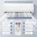 23000 BTU Mini Split Wall Mounted Air Conditioner & Ductless Heater W/ 5 Operation Modes (93752810) - Front View