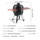 24" Ceramic Portable Round Outdoor Barbecue Smoker Grill For Patio (93820572) - SAKSBY.com - BBQ Grills - SAKSBY.com