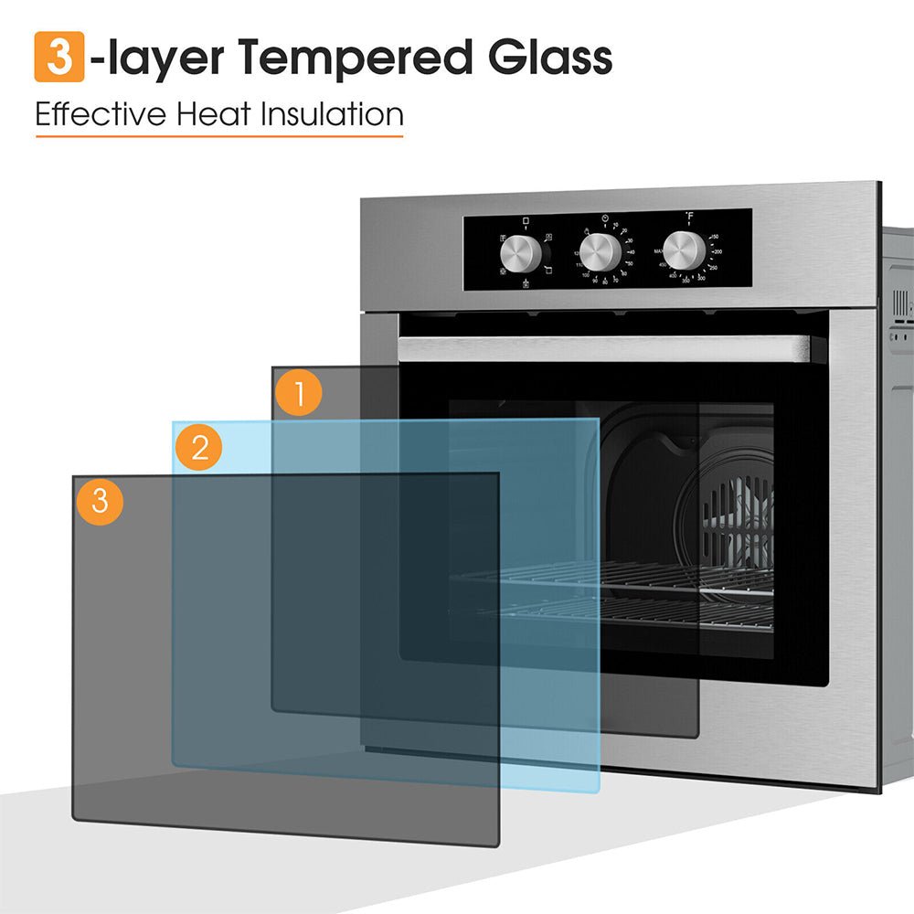 24" Premium High Temperature Single Electric Powered Wall Oven, 2300W (91304862) - SAKSBY.com - Wall Ovens - SAKSBY.com
