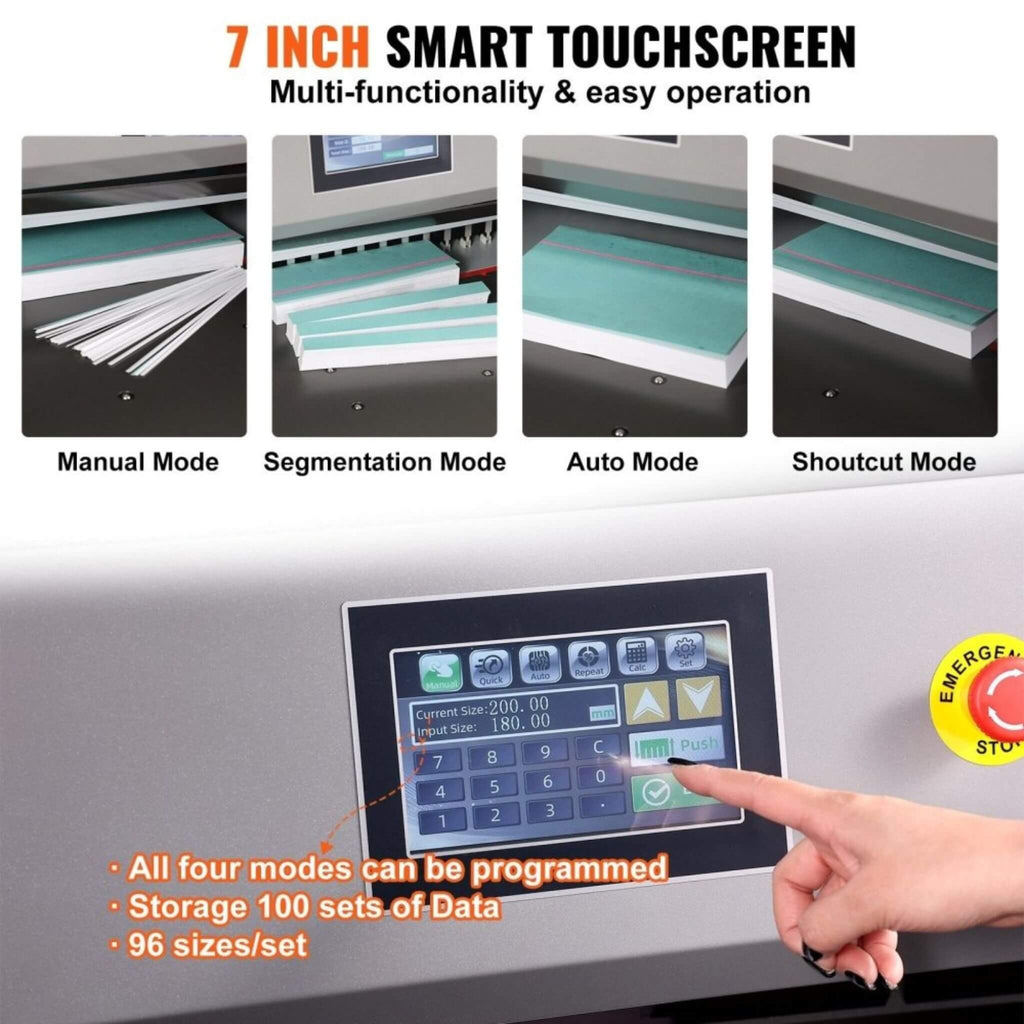 26-Inch Electric Heavy-Duty Hydraulic Paper Cutter Machine With Touchscreen (SAK92518) - Saksby Wholesale - Touchscreen Feature
