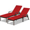2PCS Patio Rattan Adjustable Back Lounge Chair W/ Armrest & Removable Cushions - SAKSBY.com - Outdoor Furniture - SAKSBY.com