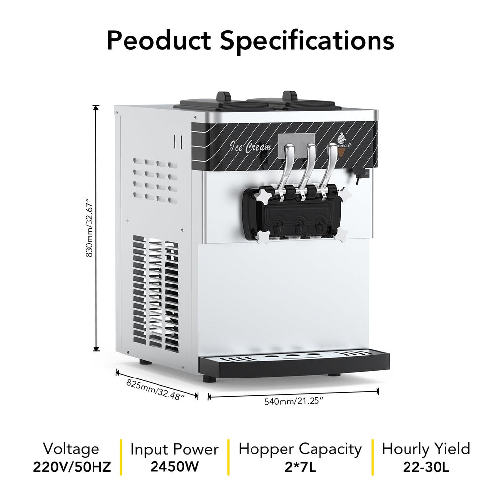 3 Flavor Soft Serve Commercial Ice Cream Maker Machine (97582146) - SAKSBY.com - Ice Cream Makers - SAKSBY.com