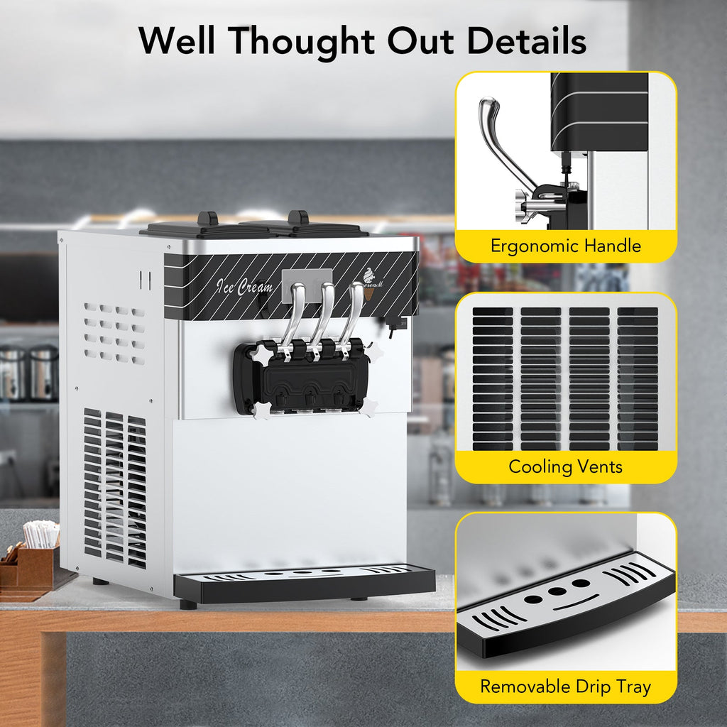 3 Flavor Soft Serve Commercial Ice Cream Maker Machine (97582146) - SAKSBY.com - Ice Cream Makers - SAKSBY.com