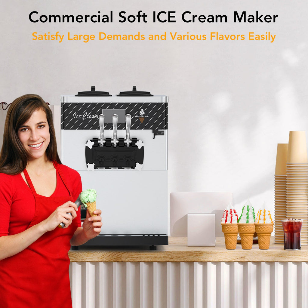 3 Flavor Soft Serve Commercial Ice Cream Maker Machine (97582146) - SAKSBY.com - Ice Cream Makers - SAKSBY.com