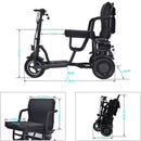 EZG 3-Wheel Electric Heavy Duty Lightweight Powered Mobility Scooter For Adults, 280LBS (SAK47361) - Saksby Wholesale - Dimensions View