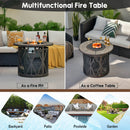 30K BTU Premium Outdoor Patio Gas Fire Pit Table With Fire Glasses And Cover, 32" (96517432) - Demonstration View