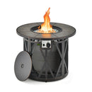 30K BTU Premium Outdoor Patio Gas Fire Pit Table With Fire Glass And Cover, 32" (96517432) - SAKSBY.com Front View