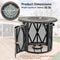 30K BTU Premium Outdoor Patio Gas Fire Pit Table With Fire Glass And Cover, 32" (SAK17432) - Saskby Wholesale - With Dimension View