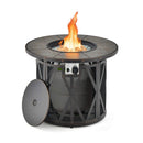 30K BTU Premium Outdoor Patio Gas Fire Pit Table With Fire Glass And Cover, 32" (SAK17432) - Saskby Wholesale - Front View